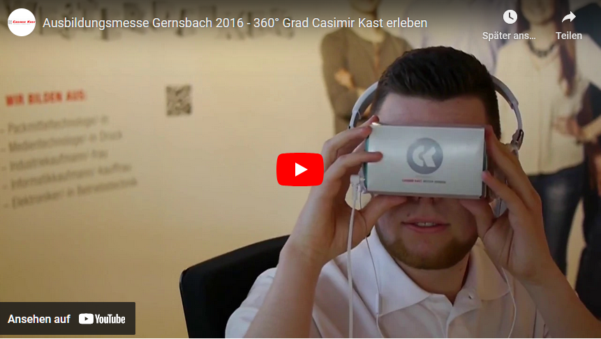 Ausbildungsmesse 2016 - 360° Casimir Kast erleben