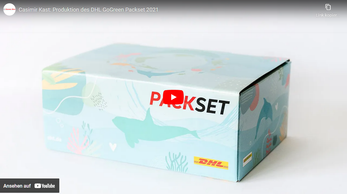 Produktion des DHL GoGreen Packset 2021